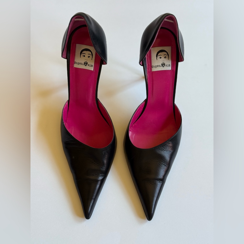 Vintage Eugenia Kim Black Pointy Heels. Made In France. 4 Inch Heel.